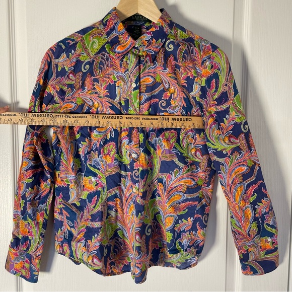 90's Lauren Ralph Lauren Paisley Blouse - Picture 2 of 11